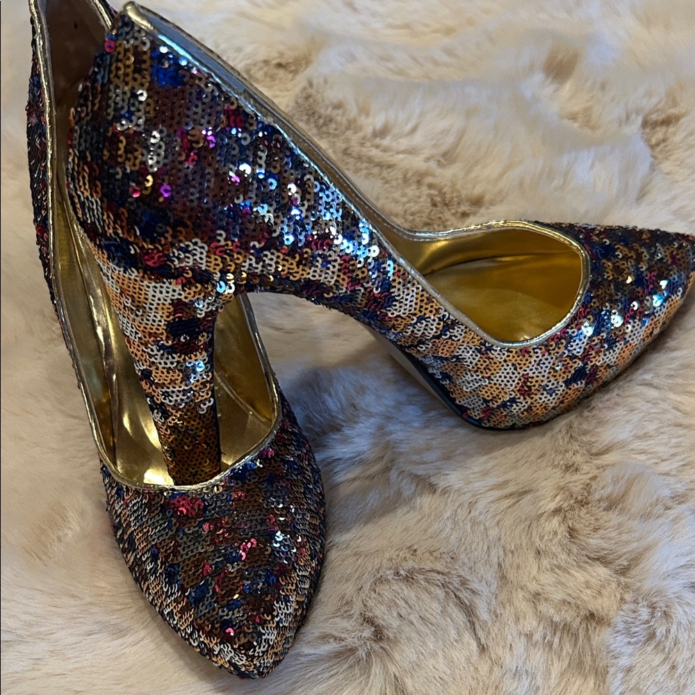 Nine West Multicolor Sequin Heels